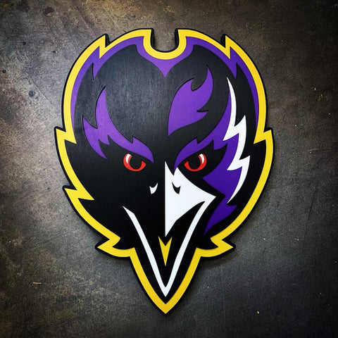 Baltimore Ravens Head Wooden Logo by Patriot Wood