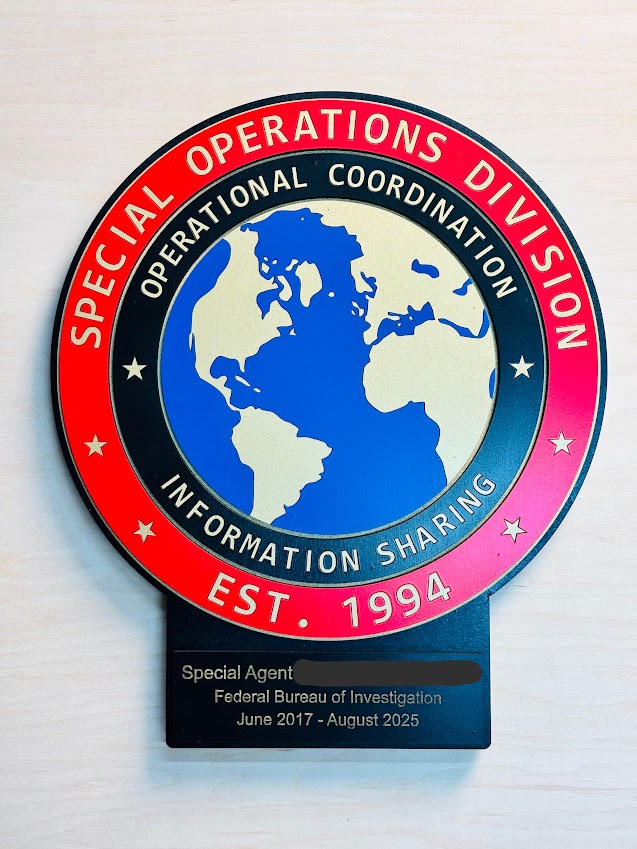 Special Operations Division Custom Wood Emblem