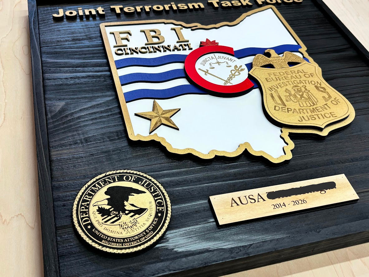 Custom Cincinnati JTTF Wood Wall Art