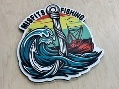 Misfits Fishing Custom Wood Logo