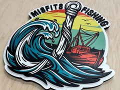 Misfits Fishing Custom Wood Logo