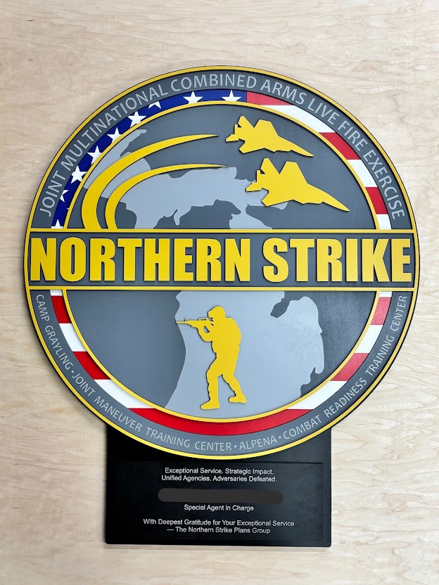 Northern Strike Custom Wood Award Plaque