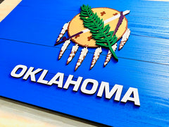 Oklahoma Wood Flag