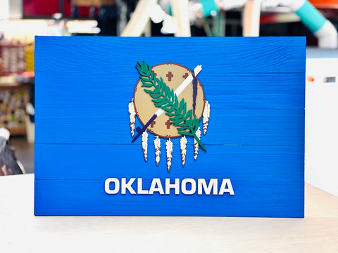 Oklahoma Wood Flag