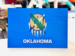 Oklahoma Wood Flag