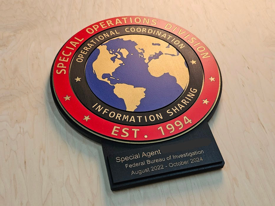 Special Operations Division Custom Wood Emblem