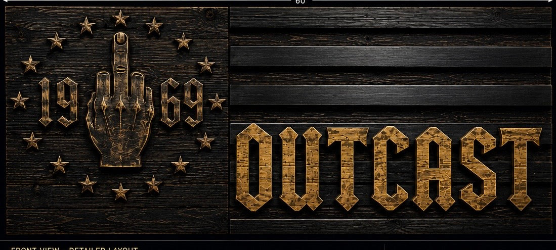 1969 Outcast Wood Flag