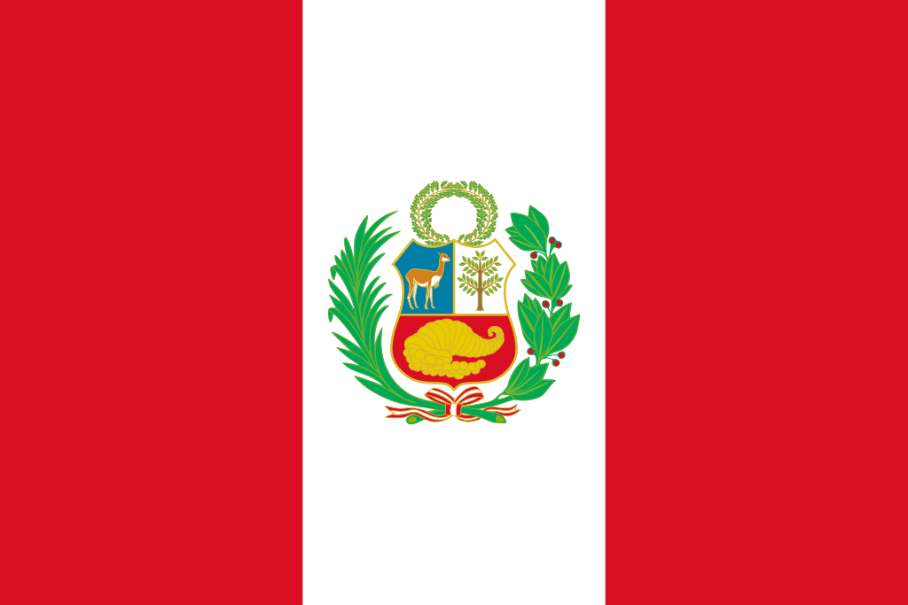 Peru Vintage Wood Flag