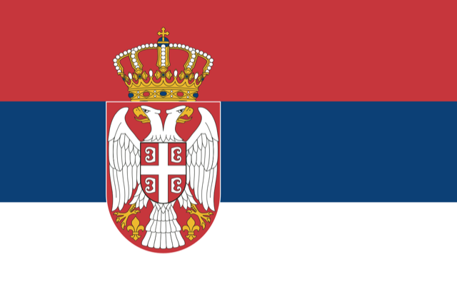 Serbia Wood Flag