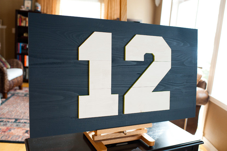 Seahawks 12th Man Wood Flag, wooden wall art by Patriot Wood