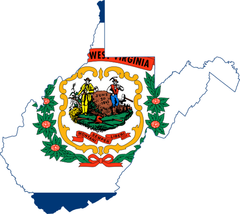 West Virginia State Shape Wood Flag