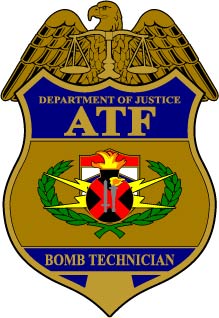 USA Wood Flag w/ ATF Bomb Tech Badge