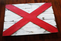 Alabama Wood Flag in Vintage finish handmade by Patriot Wood