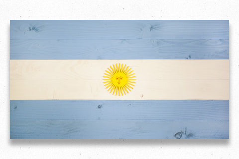 Argentina wood flag, wooden wall art by Patriot Wood