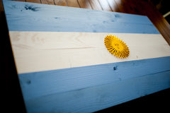 Argentina wood flag, wooden wall art by Patriot Wood