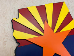 Arizona State Shape Wooden Flag by Patriot Wood