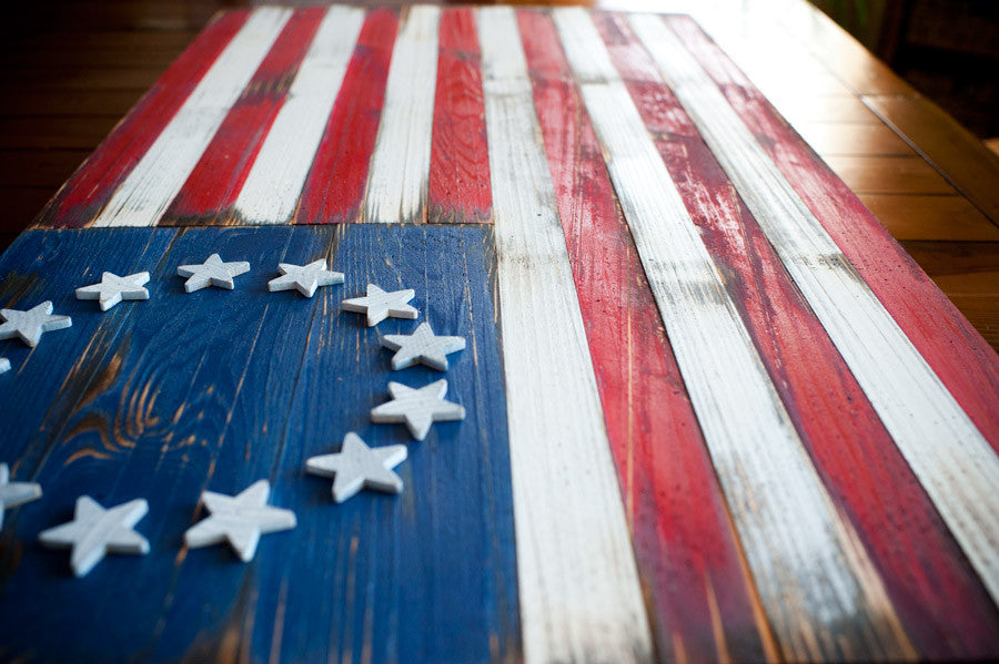Betsy Ross Vintage Wood Flag