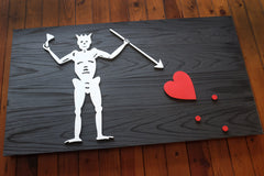Blackbeard Jolly Roger Pirate Wooden Flag by Patriot Wood