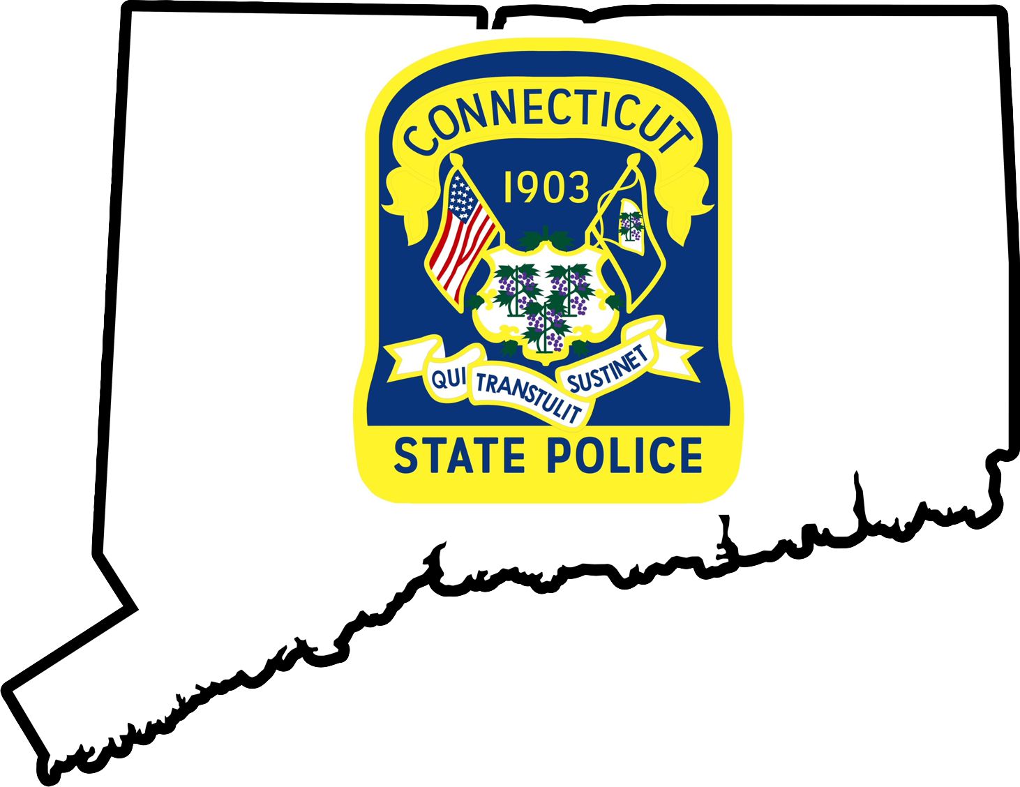 Connecticut State Shape with Custom Badge 20x15"