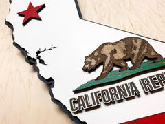 California State Shape Wooden Flag by Patriot Wood