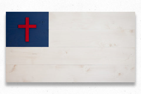 Christian wood flag, wooden wall art by Patriot Wood