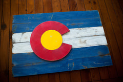 Colorado Vintage Wooden Flag by Patriot Wood
