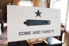 Come And Take It Wood Flag, wooden wall art by Patriot Wood