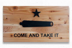 Come And Take It Natural Wood Flag