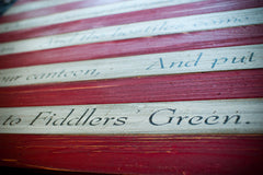 Fiddler's Green Poem on USA wood flag