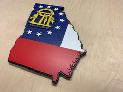 Georgia State Shape Wooden Flag by Patriot Wood