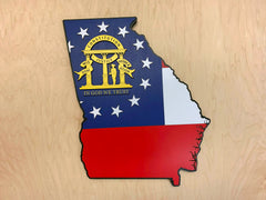 Georgia State Shape Wooden Flag by Patriot Wood