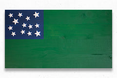 Green Mountain Boys Wood Flag, wooden flag wall art by Patriot Wood