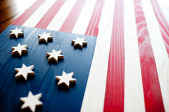 Hopkinson Wood Flag, US wooden flag, wall art by Patriot Wood