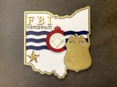 Custom Cincinnati JTTF Wood Wall Art