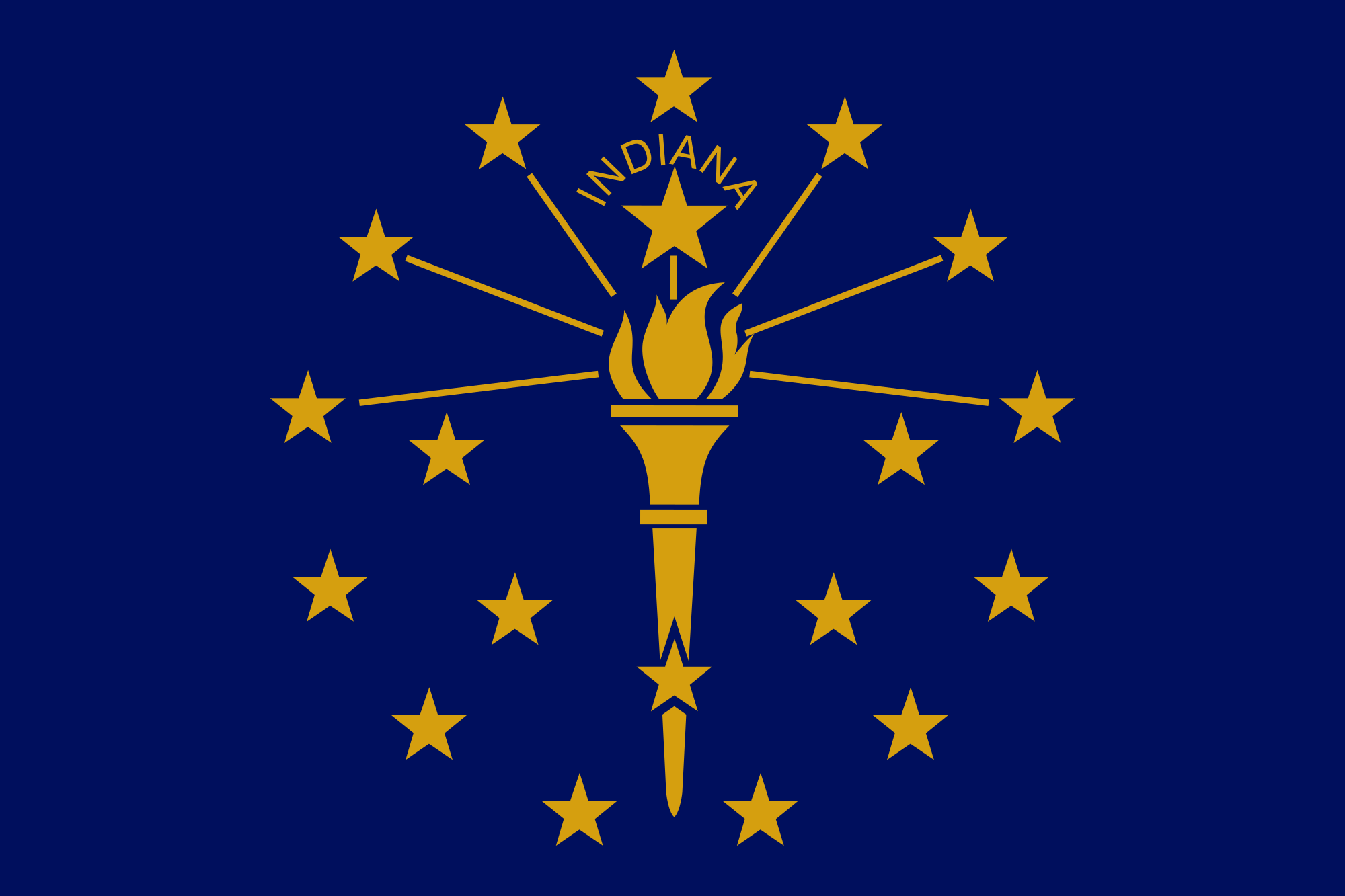 Indiana Vintage Wood Flag