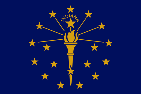 Indiana Vintage Wood Flag
