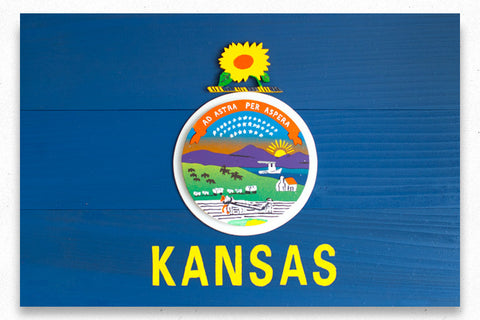 Kansas Wooden Flag by Patriot Wood