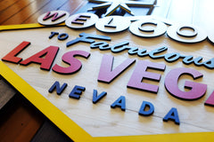 Welcome To Las Vegas wood sign handmade by Patriot Wood