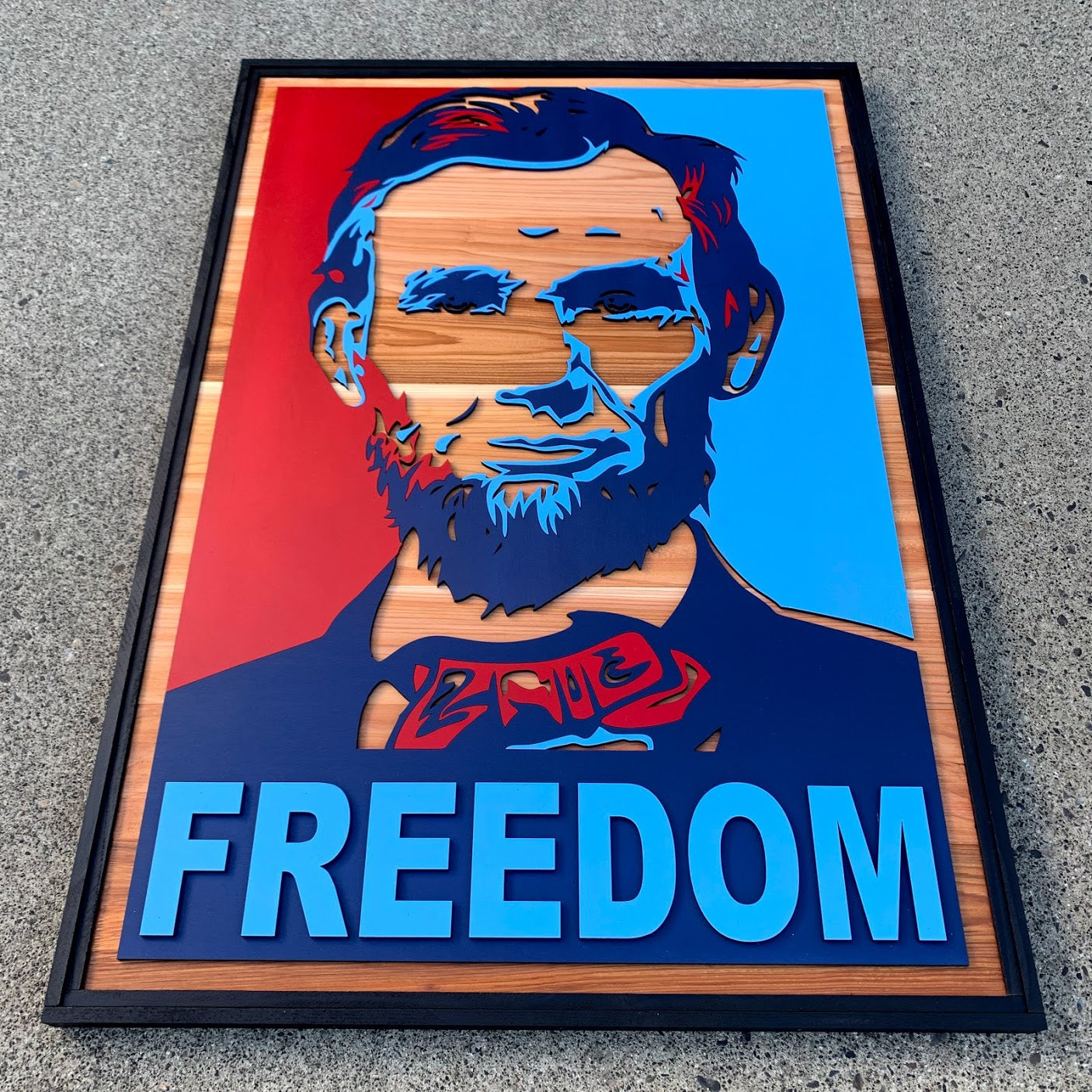 Abraham Lincoln FREEDOM Wood Wall Art