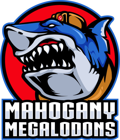 Mahogany Megalodons Wood Logo