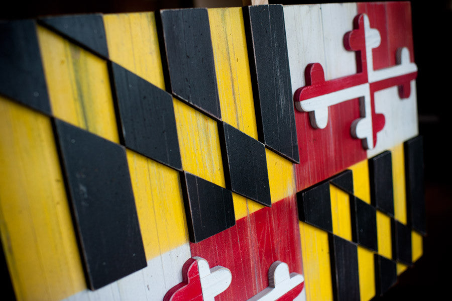 Maryland Vintage Wood Flag by Patriot Wood