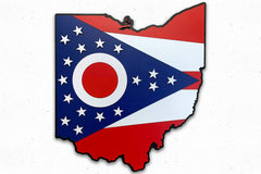 Ohio Shape State Wooden Flag by Patriot Wood