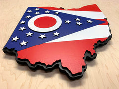 Ohio Shape State Wooden Flag by Patriot Wood