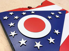 Ohio Shape State Wooden Flag by Patriot Wood