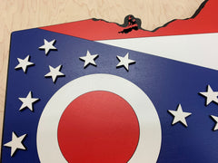 Ohio Shape State Wooden Flag by Patriot Wood