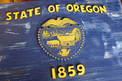 Oregon Vintage Wooden Flag by Patriot Wood
