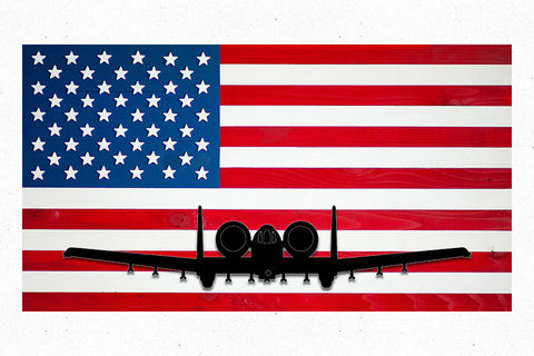 USA w/ A-10 Custom Wood Flag