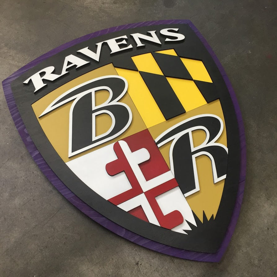 Baltimore Ravens Shield Wood Wall Art