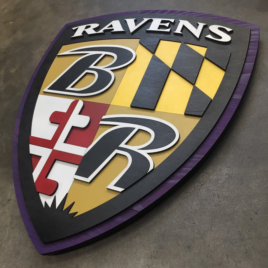 Baltimore Ravens Shield Wood Wall Art