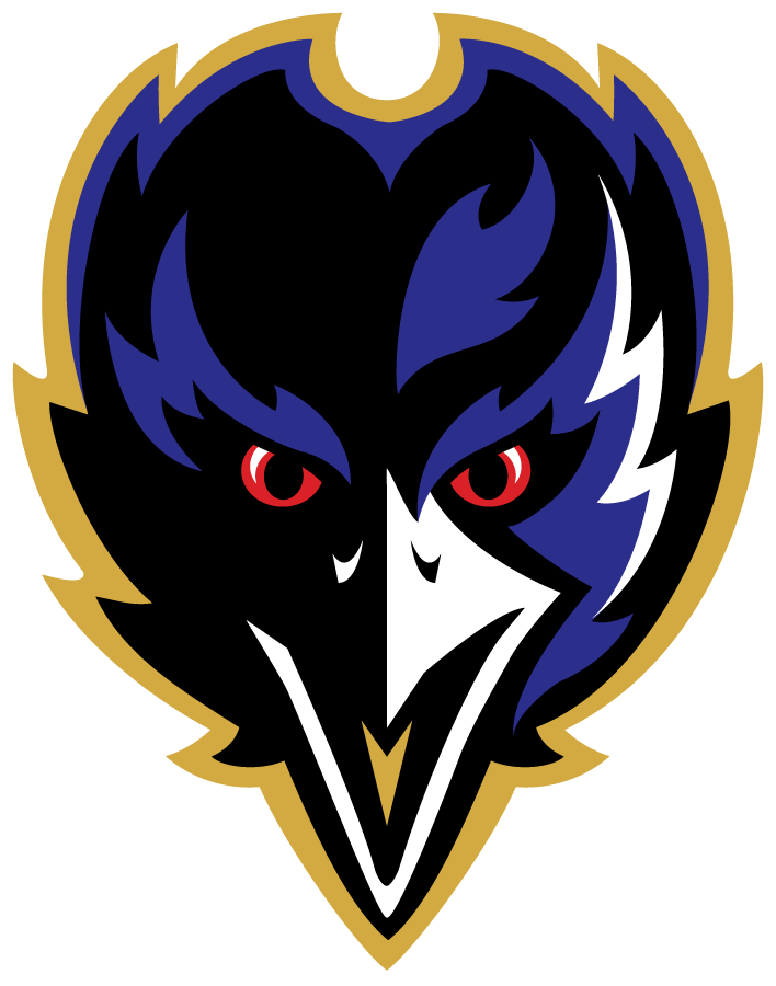 Baltimore Ravens Head Wood Logo